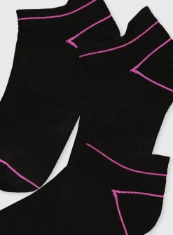 Black Blister Resist Trainer Sock 3 Pack 4-8