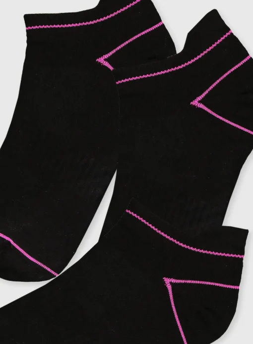 Black Blister Resist Trainer Sock 3 Pack 4-8