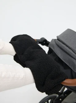 Black Borg Fleece Pram Hand Muffs One Size
