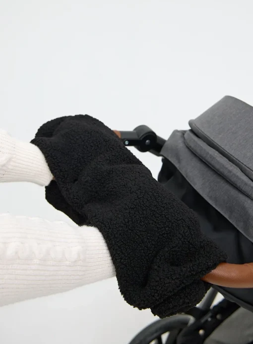 Black Borg Fleece Pram Hand Muffs One Size