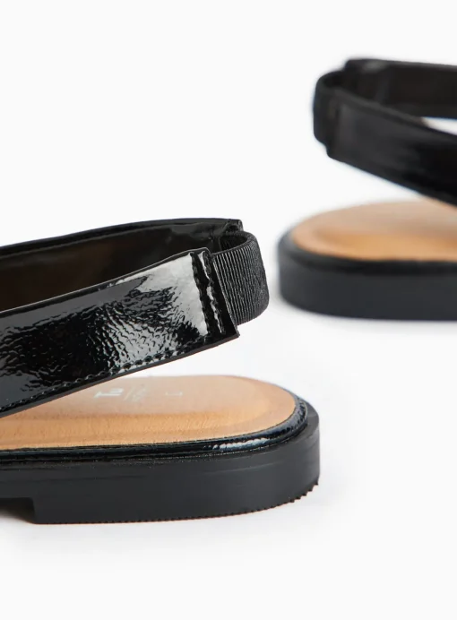 Black Buckle Detail Slingback Pumps 5