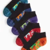 Black Camo Footbed Trainer Socks 5 Pack 9-12