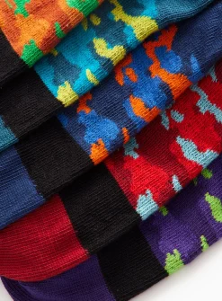 Black Camo Footbed Trainer Socks 5 Pack 9-12