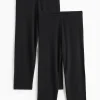 Black Capri Leggings 2 Pack M