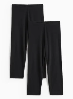 Black Capri Leggings 2 Pack M