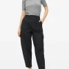 Black Cargo Barrel Leg Trousers 12