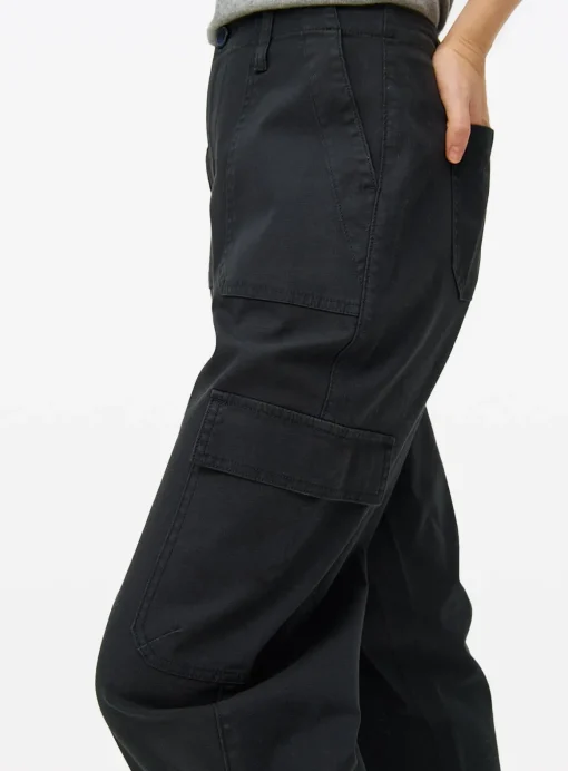 Black Cargo Barrel Leg Trousers 12