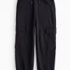 Black Cargo Oversized Joggers 5 years