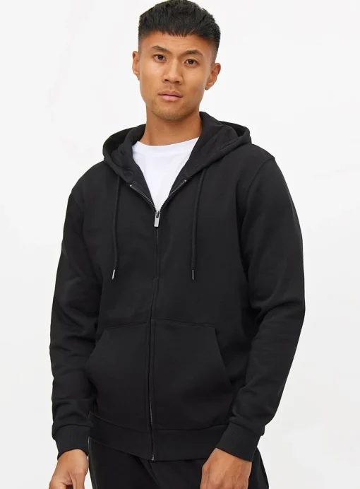 Black Classic Zip-Through Hoodie M