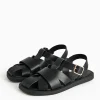Black Closed Toe Fisherman Sandals 6