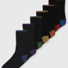 Black Colour Accent Stay Fresh Ankle Socks 7 Pack - 6-8.5