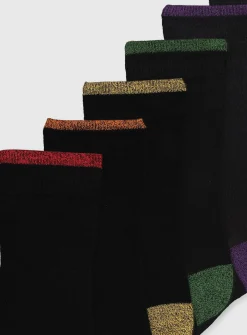 Black Colour Accent Stay Fresh Ankle Socks 7 Pack - 6-8.5