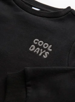 Black Cool Days Sweatshirt & Joggers Set 2-3 years