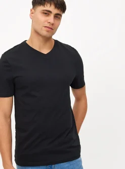Black Core V-Neck Short Sleeve T-Shirt 3 Pack S