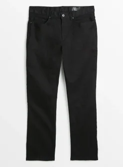 Black Denim Straight Leg Jeans 38S