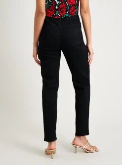 Black Denim Straight Leg Jeans 14R