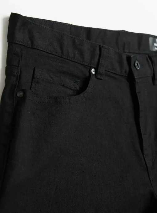 Black Denim Straight Leg Jeans 38S