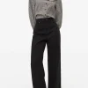 Black Denim Wide Leg Jeans 18R