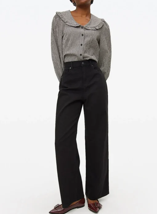Black Denim Wide Leg Jeans 18R