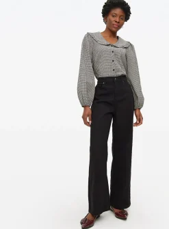 Black Denim Wide Leg Jeans 18R