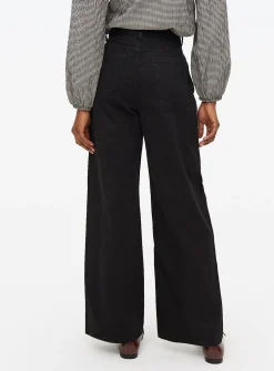 Black Denim Wide Leg Jeans 18R