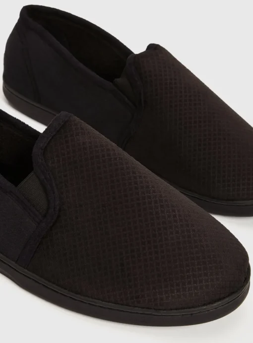 Black Diagonal Square Full Slippers With Arch Support 10