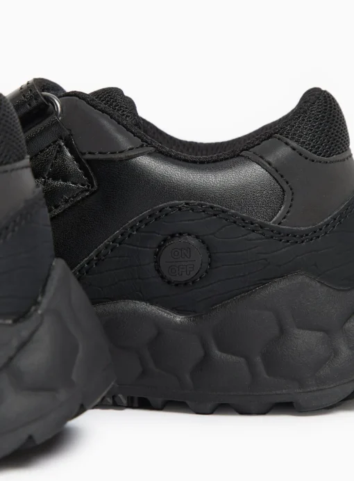 Black Dino Design Light-Up School Shoes 11 Infant
