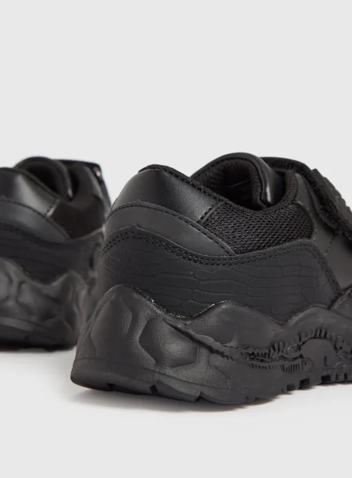 Black Dinosaur Face Light-Up Micro-Fresh® Shoes 1