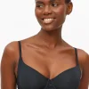 Black Dual Moulded Lace Underwired Bra 32A