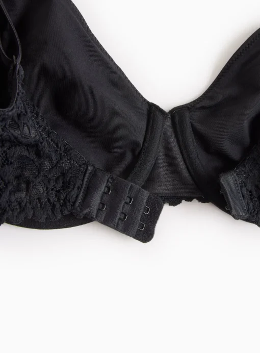 Black Dual Moulded Lace Underwired Bra 32A