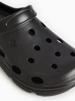 Black Eva Ankle Strap Clogs 6