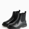 Black Faux Leather Chelsea Boots 9