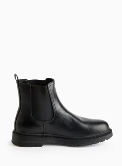 Black Faux Leather Chelsea Boots 9
