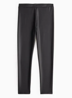 Black Faux Leather Leggings 7 years