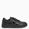 Black Faux leather Star Detail School Trainers 7 Infant