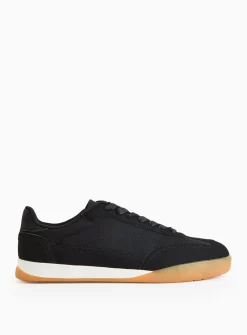 Black Faux Suede Contrast Trainers 9