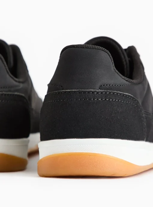 Black Faux Suede Contrast Trainers 9