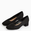 Black Faux Suede Wide-Fit Court Heels 7