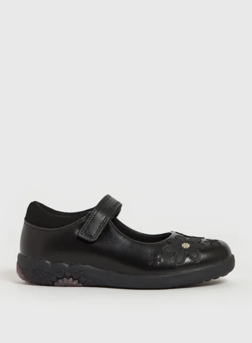 Black Floral Mary Jane School Shoes 10 Infant