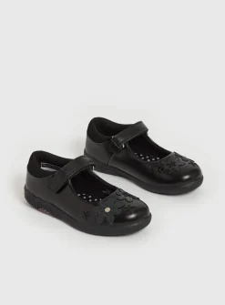 Black Floral Mary Jane School Shoes 10 Infant