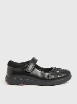Black Floral Mary Jane Shoes 8.5 Infant