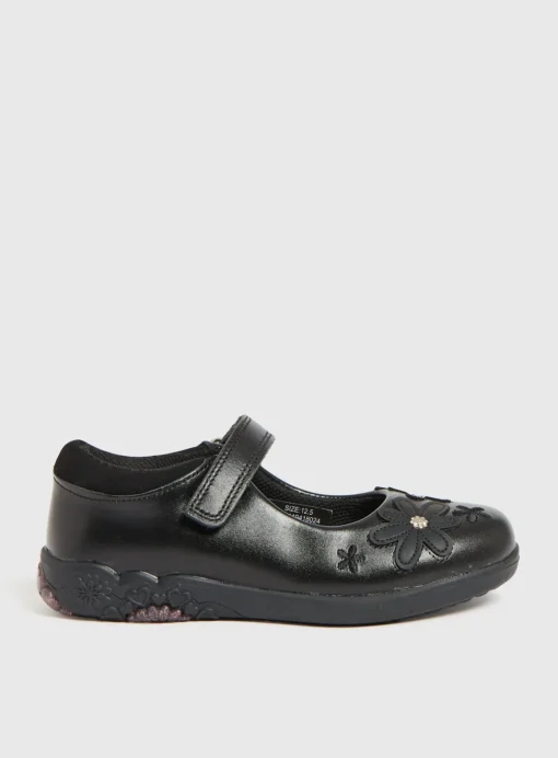 Black Floral Mary Jane Shoes 8.5 Infant
