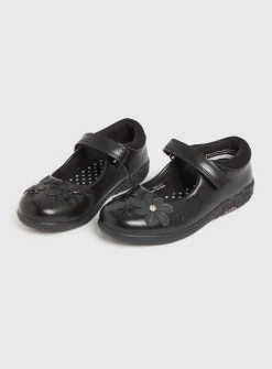 Black Floral Mary Jane Shoes 8.5 Infant
