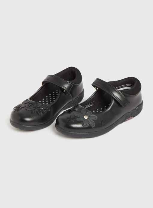 Black Floral Mary Jane Shoes 8.5 Infant