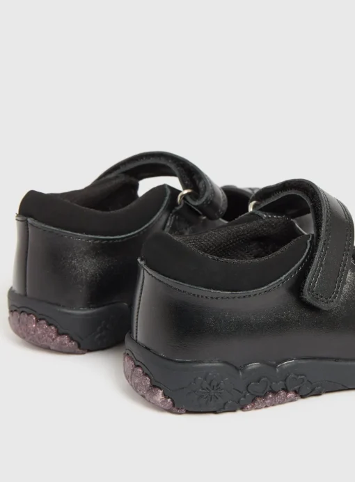 Black Floral Mary Jane Shoes 8.5 Infant