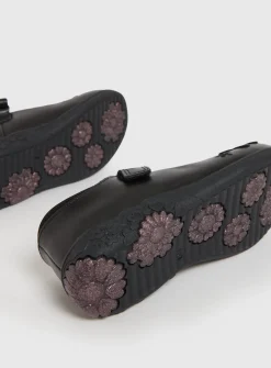 Black Floral Mary Jane Shoes 8.5 Infant