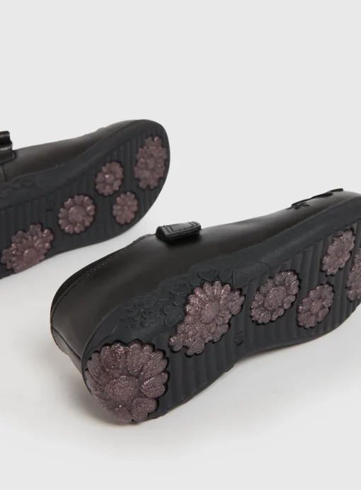 Black Floral Mary Jane Shoes 8.5 Infant