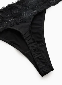 Black Flower Lace Thong 3 Pack 18