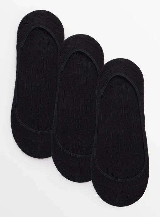 Black Footsie Socks 3 Pack 6-8