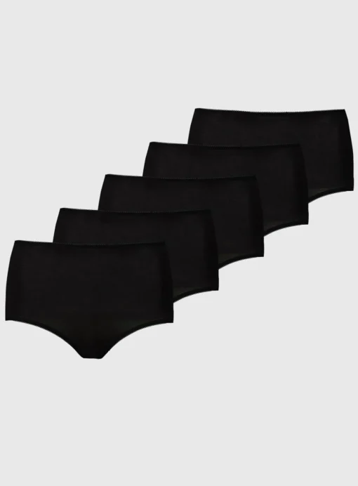 Black Full Knickers 5 Pack 12